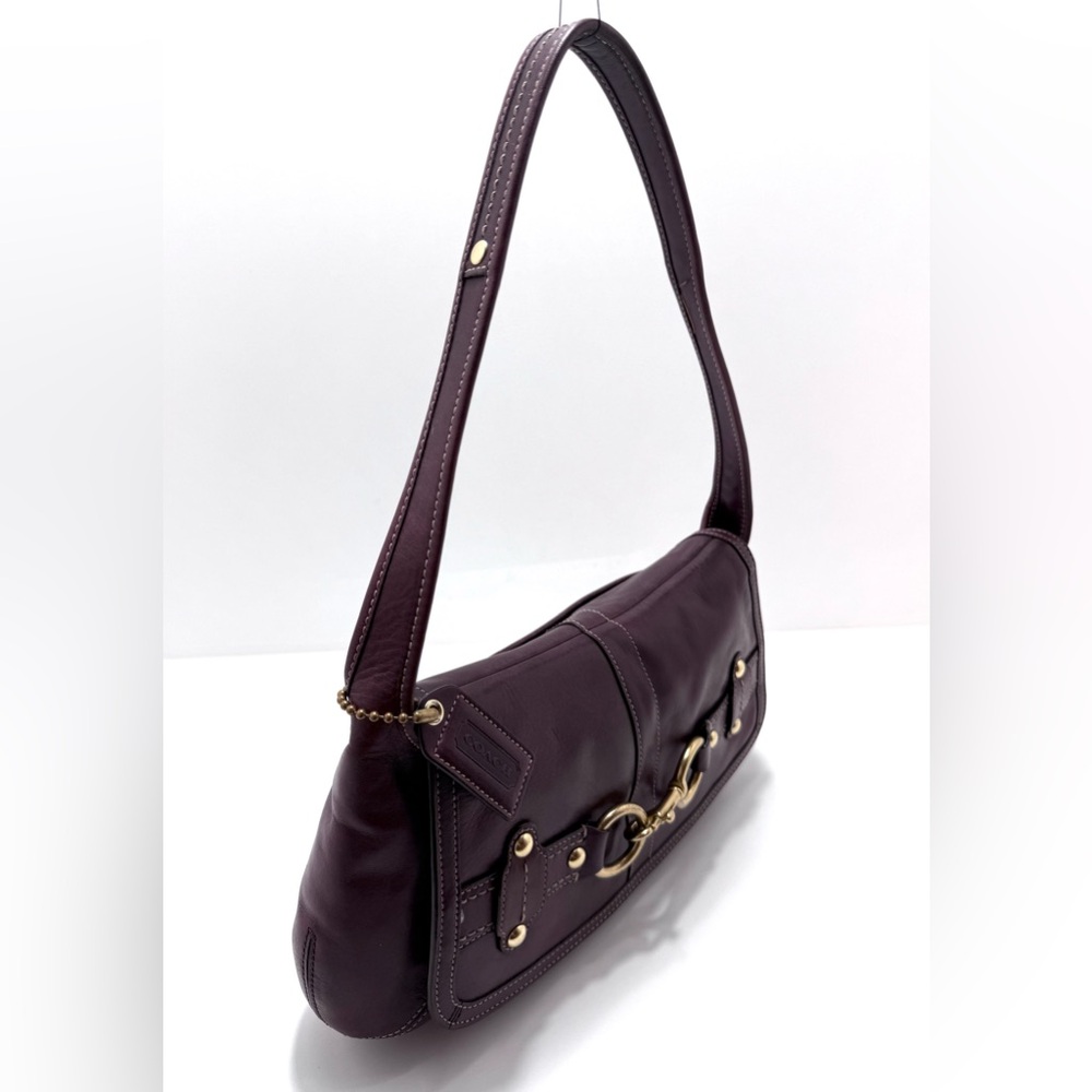 Vintage Coach Ergo Legacy XL Belted Hobo 11266 Burnished Plum Leather Y2K - Picture 2 of 15